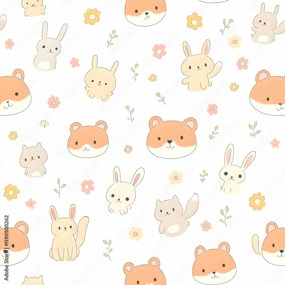 Obraz premium Seamless pattern of cute animal