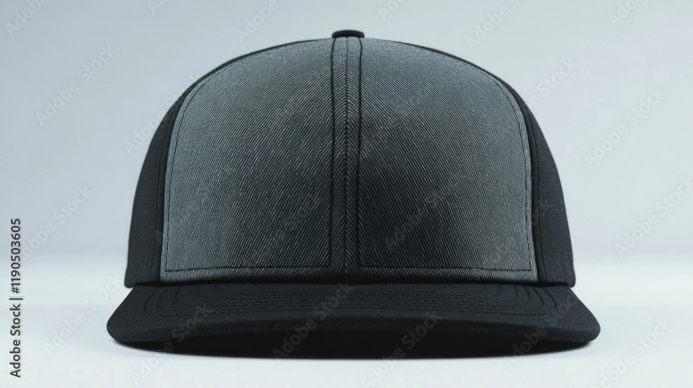 Fototapeta premium Gray and black baseball cap isolated on white background.