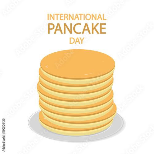 Pancake International Day stack, vector art illustration.