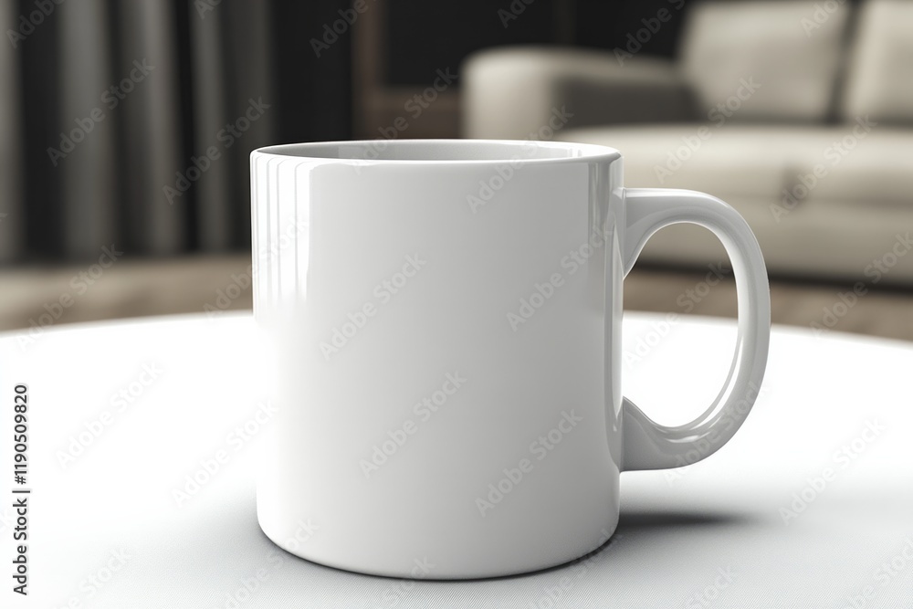 Fototapeta premium a plain white mug for mockup living room background