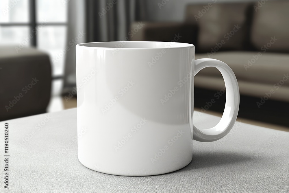 Fototapeta premium a plain white mug for mockup living room background