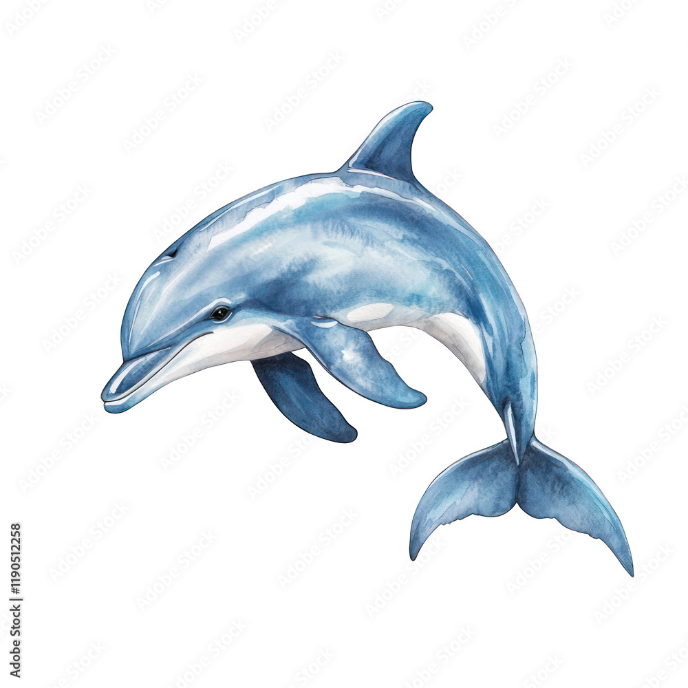 Fototapeta premium Dolphin diving 3d isolated on transparent background