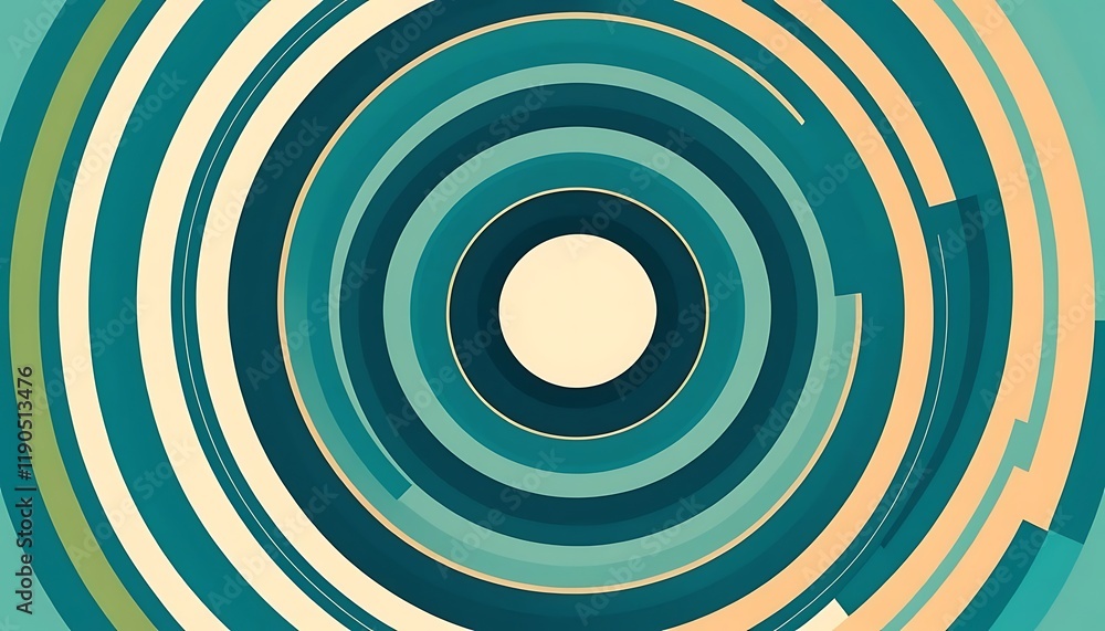 Abstract Teal and Beige Concentric Circles Design Abstract Teal and Beige Concentric Circles Design