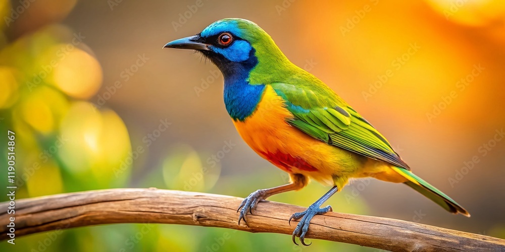 Obraz premium Candid Bokmakierie Bird - Telophorus zeylonus in Natural Habitat