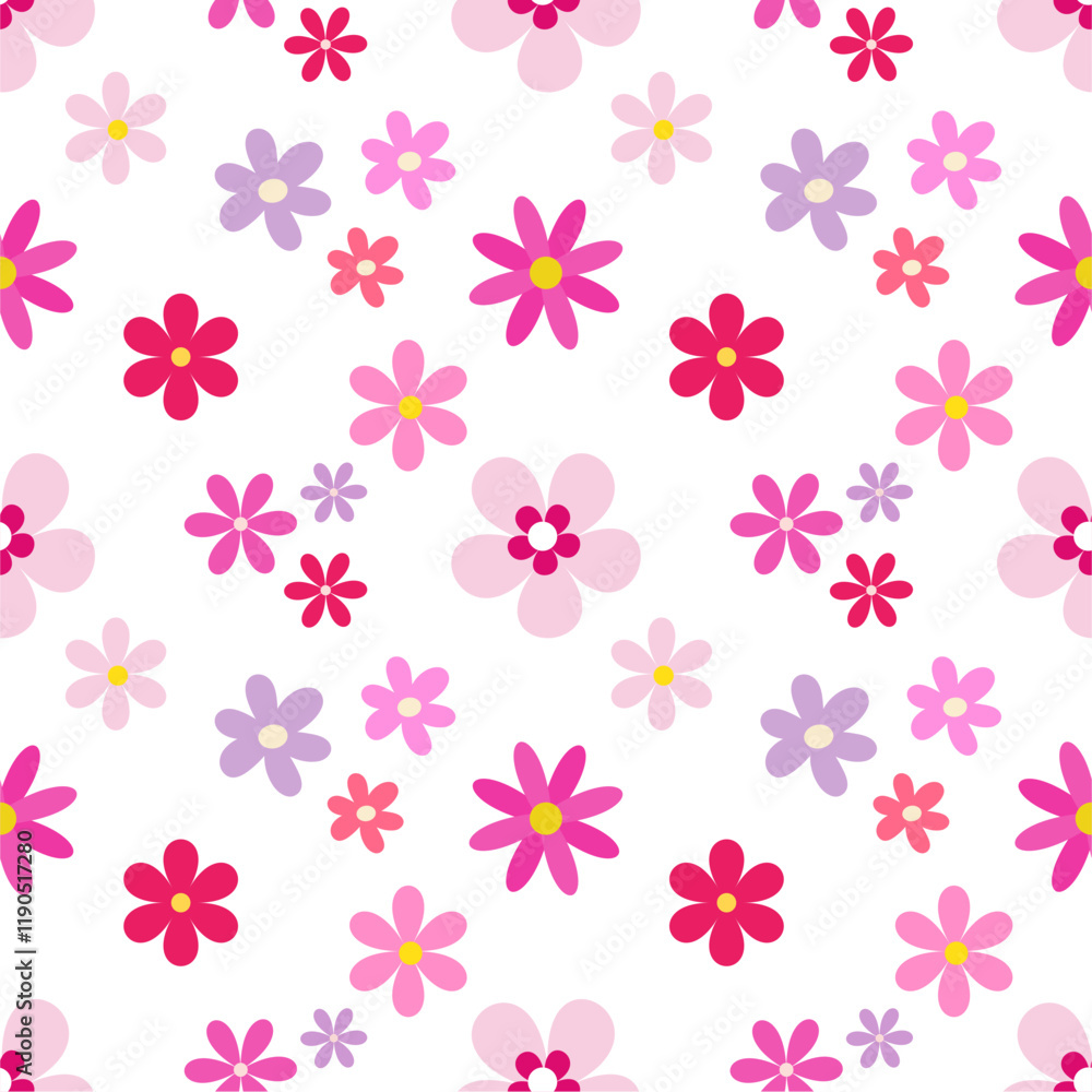 Pink purple cute floral pattern background. Pink purple cute floral pattern background.