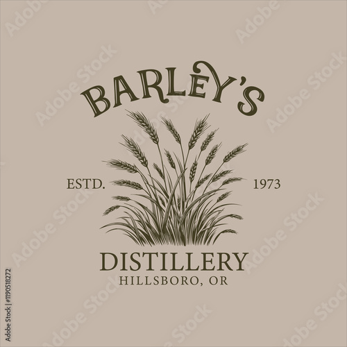 Barley vector logo best for distillery industries