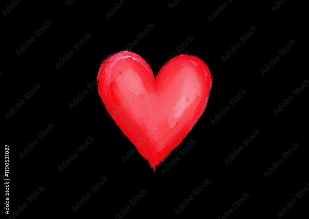 Cœur rouge aquarelle sur fond noir
Cœur rouge aquarelle sur fond noir