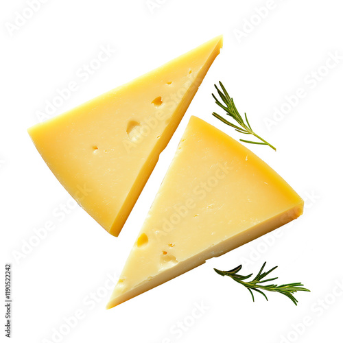cheese slices isolated on transparent or png background
