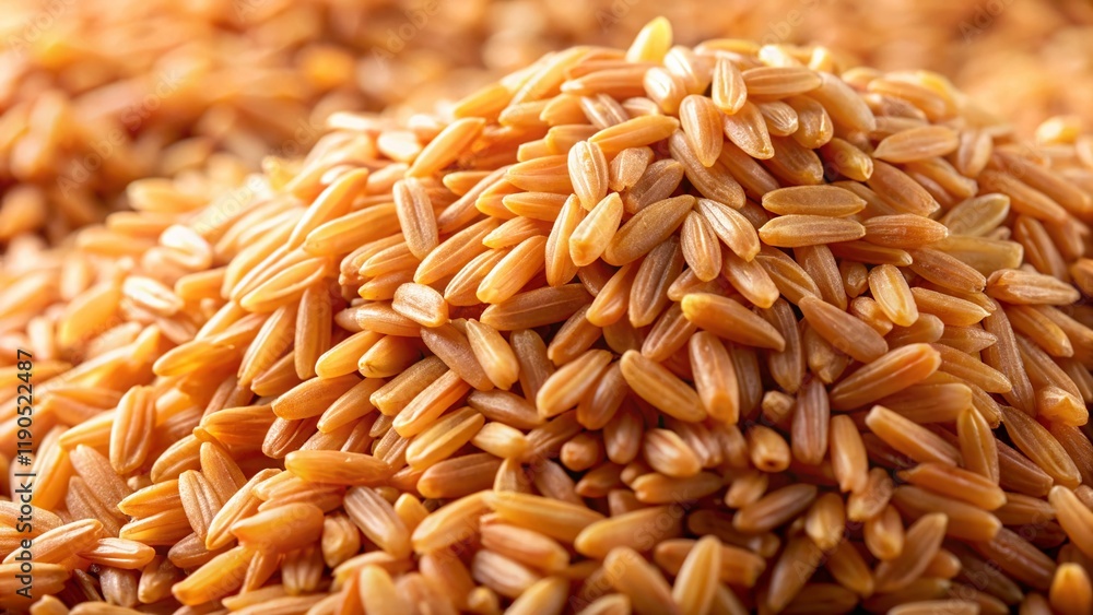 Obraz premium Close-up of a Heap of Raw Brown Rice Grains - Organic Food Texture