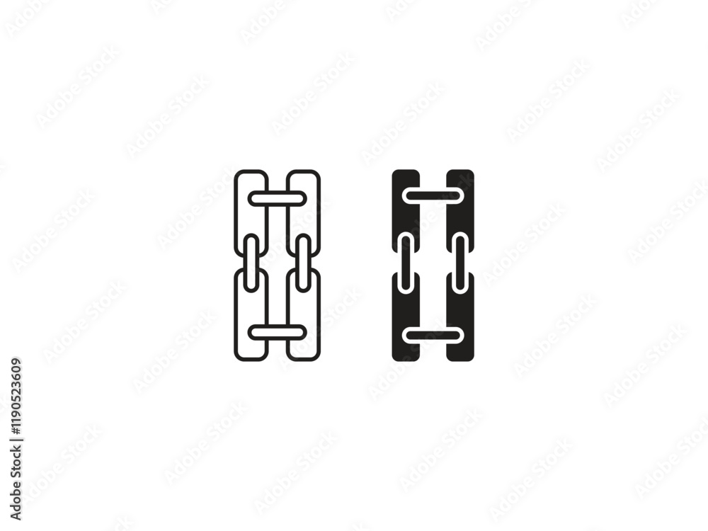 Sling here icon black and white, chain icon symbol vector illustration on white background Sling here icon black and white, chain icon symbol vector illustration on white background