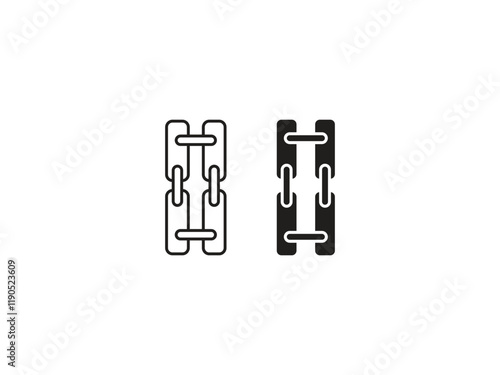 Sling here icon black and white, chain icon symbol vector illustration on white background