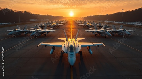 Photographs of white fighter jets parked on the tarmac at the airbase