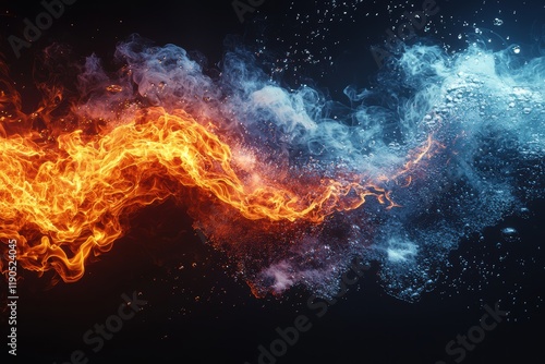 Wallpaper Mural A Dynamic and Stunning Fire and Ice Abstract Background Featuring Elements of the Cosmos Torontodigital.ca