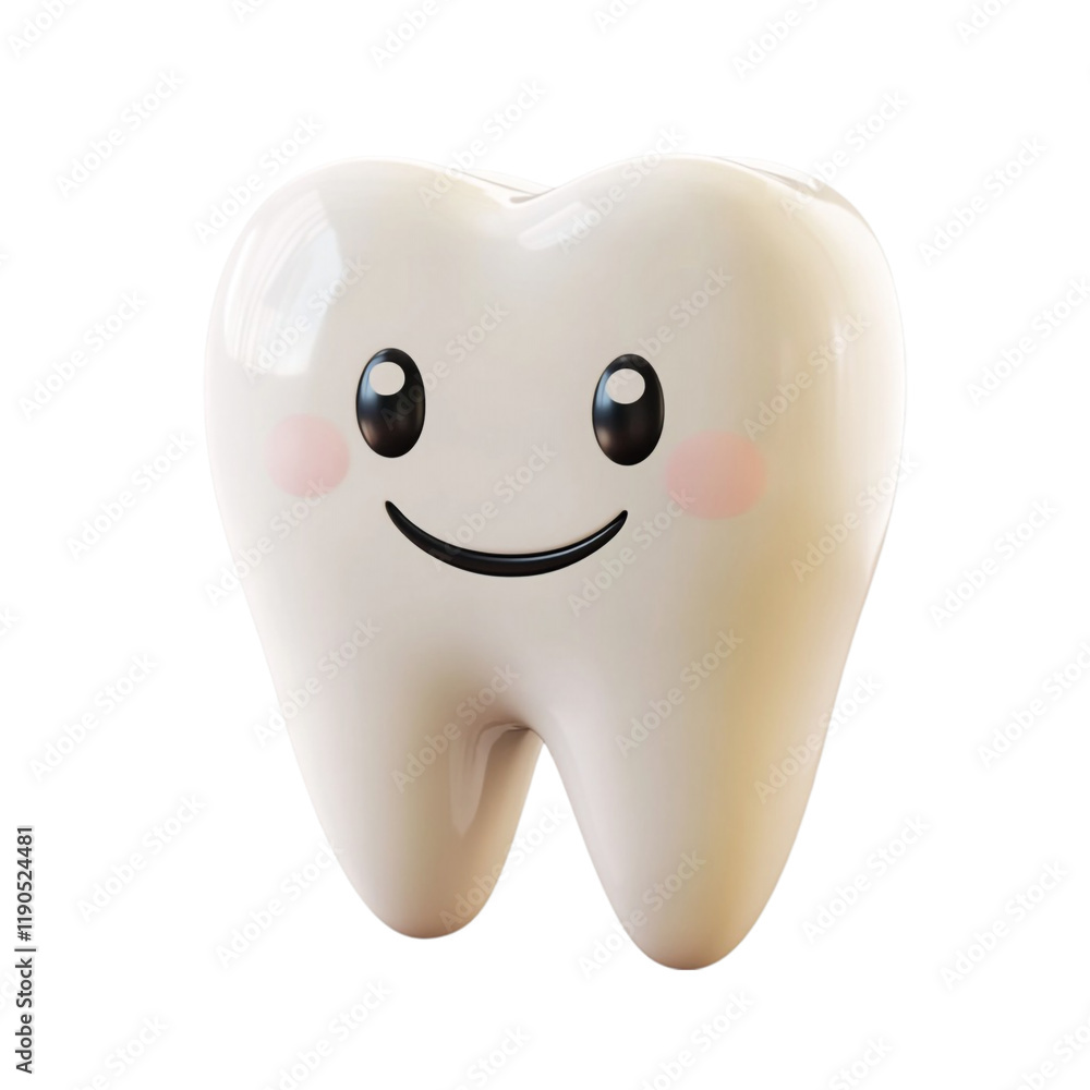 Happy Tooth Smiling Brightly Dental Care Joyful Expression Happy Tooth Smiling Brightly Dental Care Joyful Expression