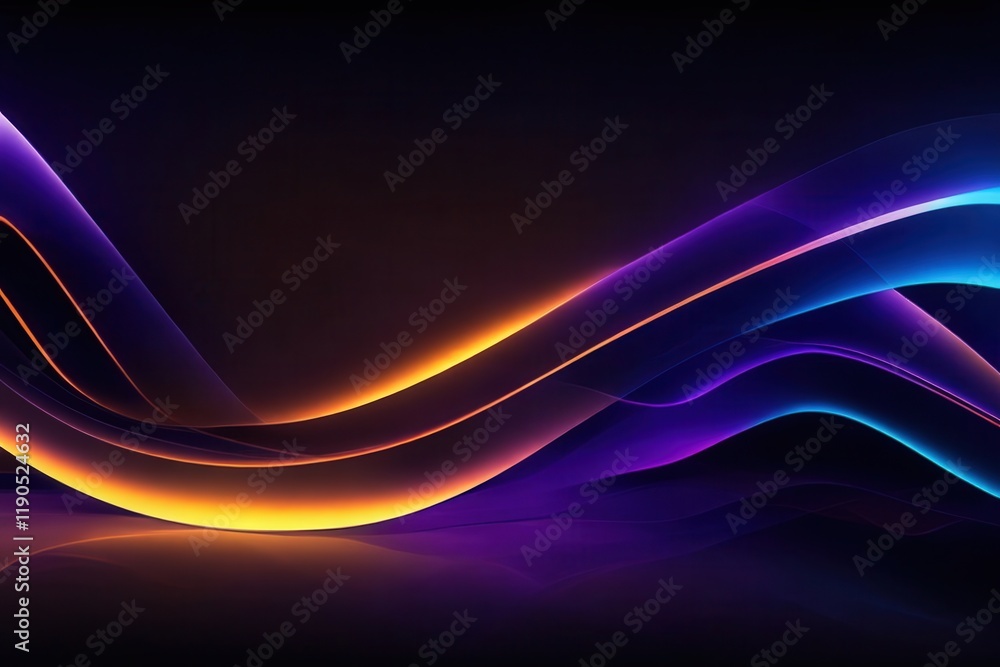 Naklejka premium Vibrant Abstract Waves with Flowing Colours and Neon Gradients in Motion