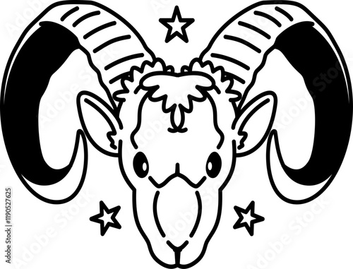  Aries zodiac doodle icon