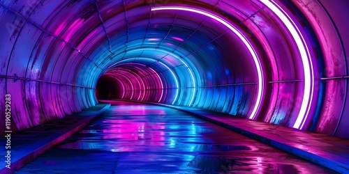 Inside the Brunkeberg tunnel in Stockholm, Sweden Stock Photo photo