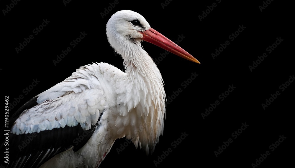 Fototapeta premium Stork on a black background