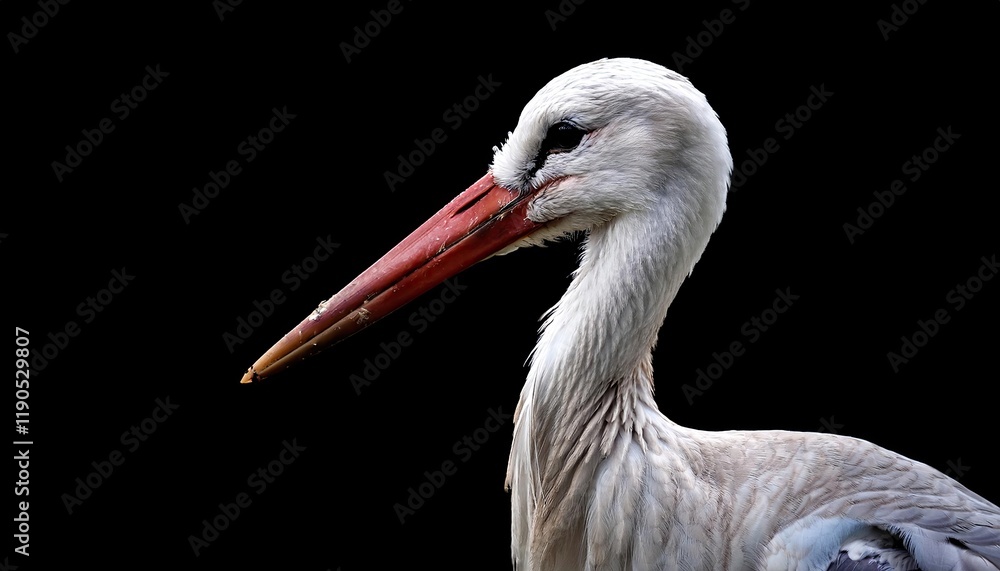 Fototapeta premium Stork on a black background