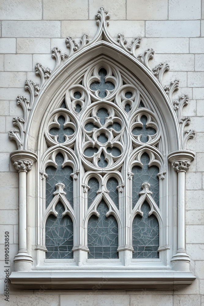 Obraz premium A closeup Image of a Gothic Window. Intricate details. Created with Generative AI technology