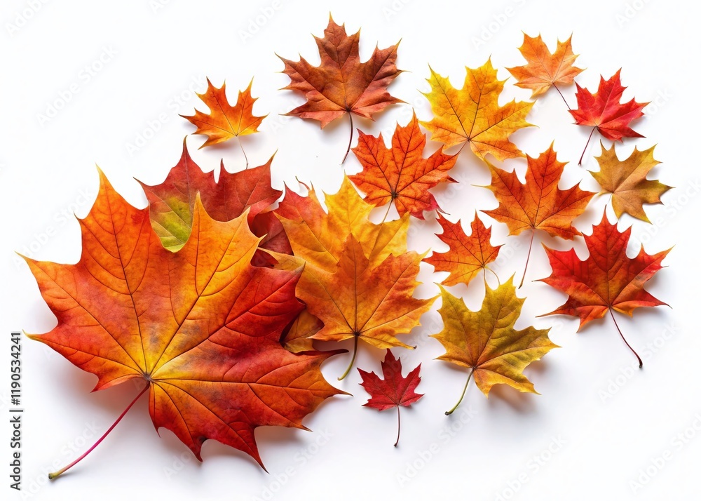 Autumn Maple Leaves Frame: Fall Foliage Border Isolated on White Background Autumn Maple Leaves Frame: Fall Foliage Border Isolated on White Background