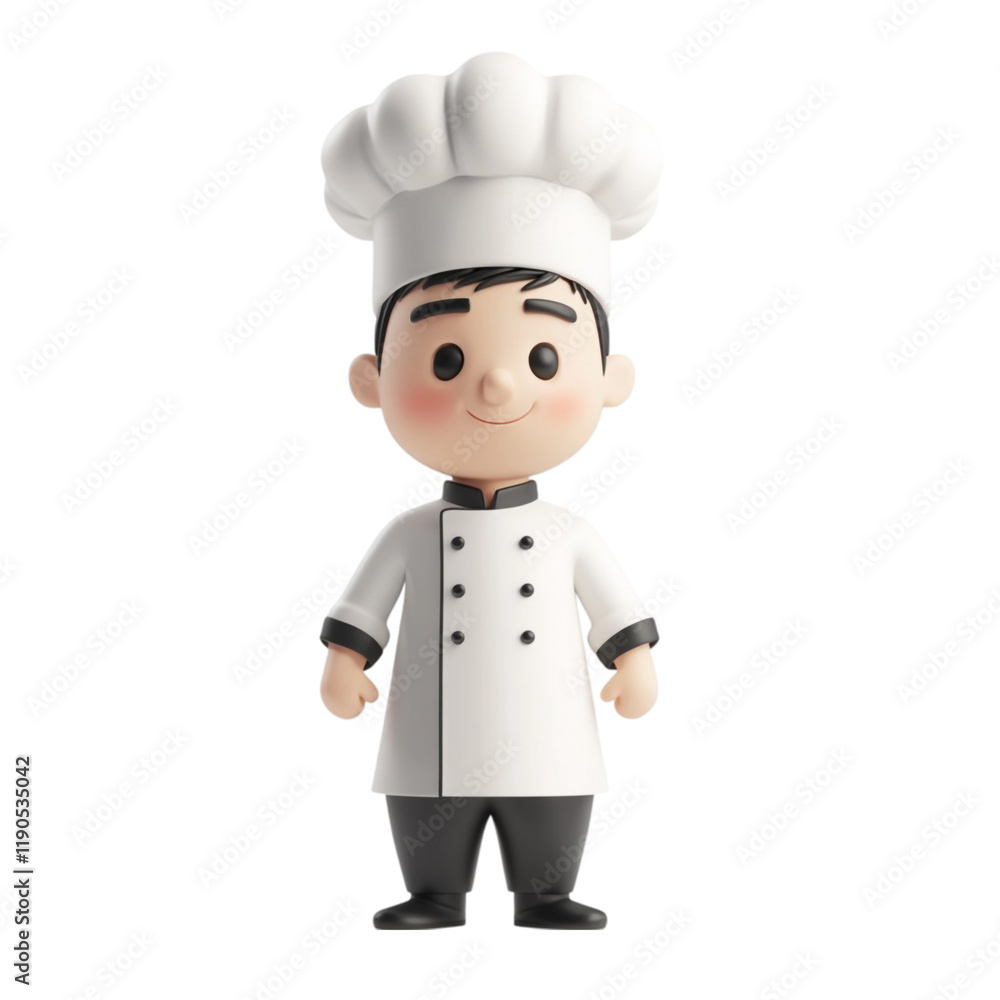 Happy Cartoon Chef Ready to Cook Delicious Food Happy Cartoon Chef Ready to Cook Delicious Food