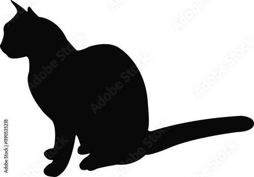 a cat body silhouette vector
