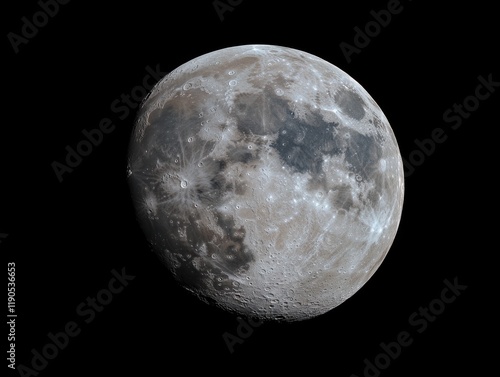 A serene lunar night with the moon glowing brilliantly, vibrant stars forming radiant celestial clusters photo