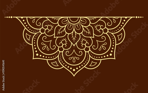 Circular pattern in form of mandala with flower for Henna, Mehndi, tattoo, decoration. Decorative ornament in ethnic oriental style. Outline doodle hand draw vector illustration.