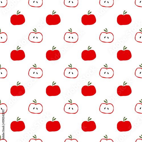 red apples fruit seamless organic nature pattern. design for background, notebook cover, carpet, cloth, batik, textile, paper print, sarong, card, floor, curtain, fabric print, ceramic