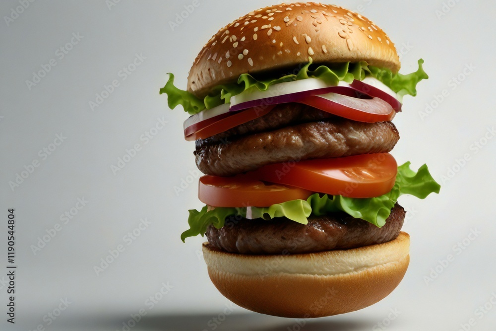 hamburger on a black background hamburger on a black background