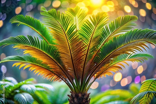 Dioon Spinulosum, Cycad, Palm, Plant, Isolated on White Background, Bokeh Effect Stock Photo photo