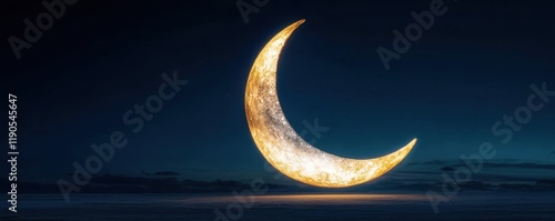 The crescent moon glowing in mystical hues, supernatural energy creating a mesmerizing cosmic effect photo