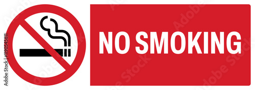 ISO prohibition safety signs uppercase text_no smoking_landscape size 1/2 a4,a3,a2,a1	 
