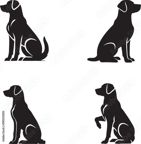 black and white dog illustration