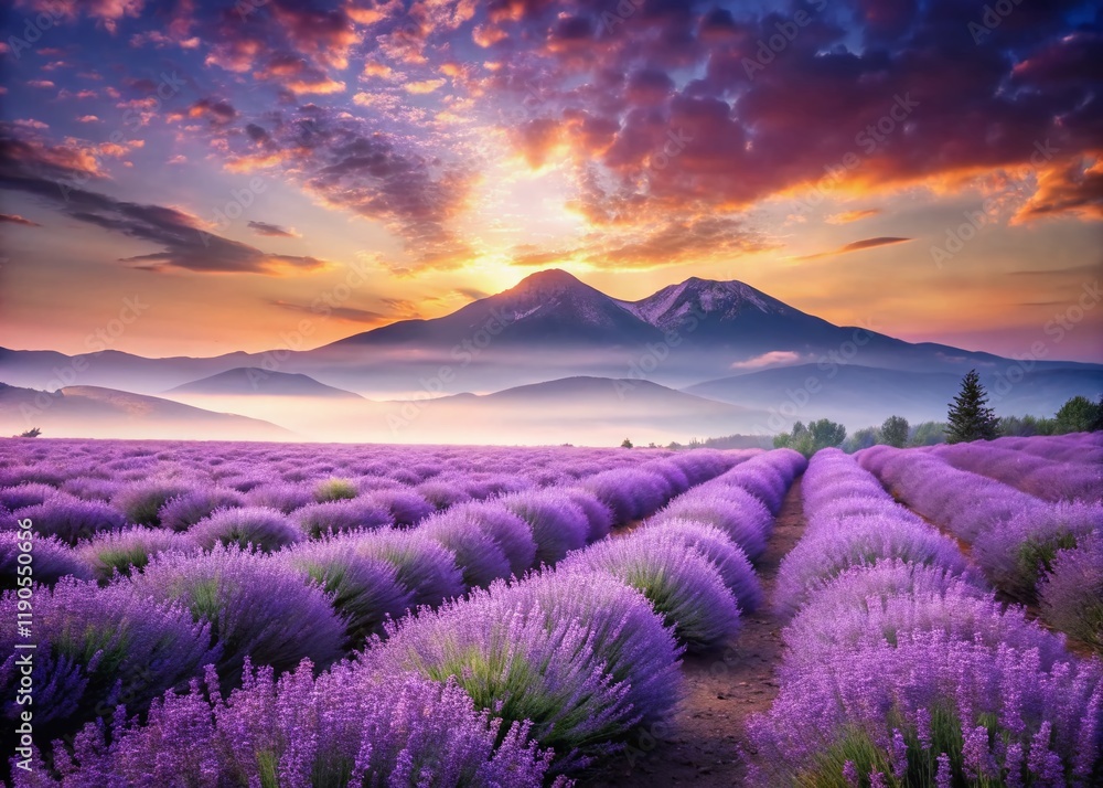 Dreamy Lavender Fields and Majestic Mountains: Double Exposure Photography Dreamy Lavender Fields and Majestic Mountains: Double Exposure Photography