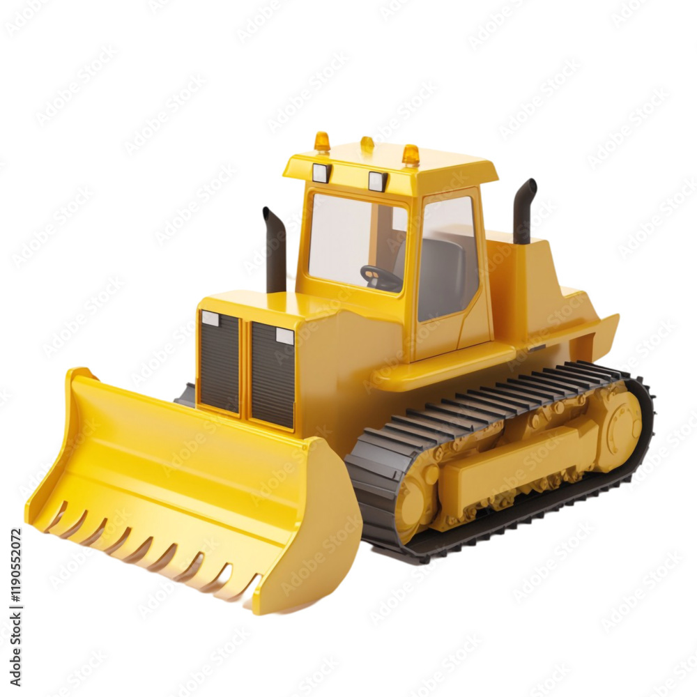 Fototapeta premium Powerful Yellow Bulldozer: Construction Machinery