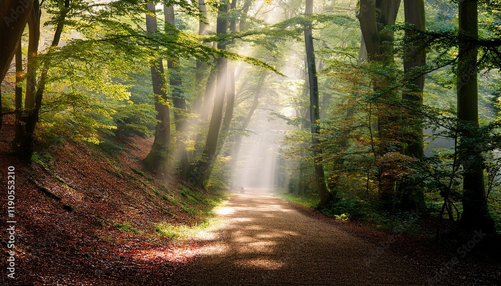 Fototapeta premium The light path invites exploration and wonder.