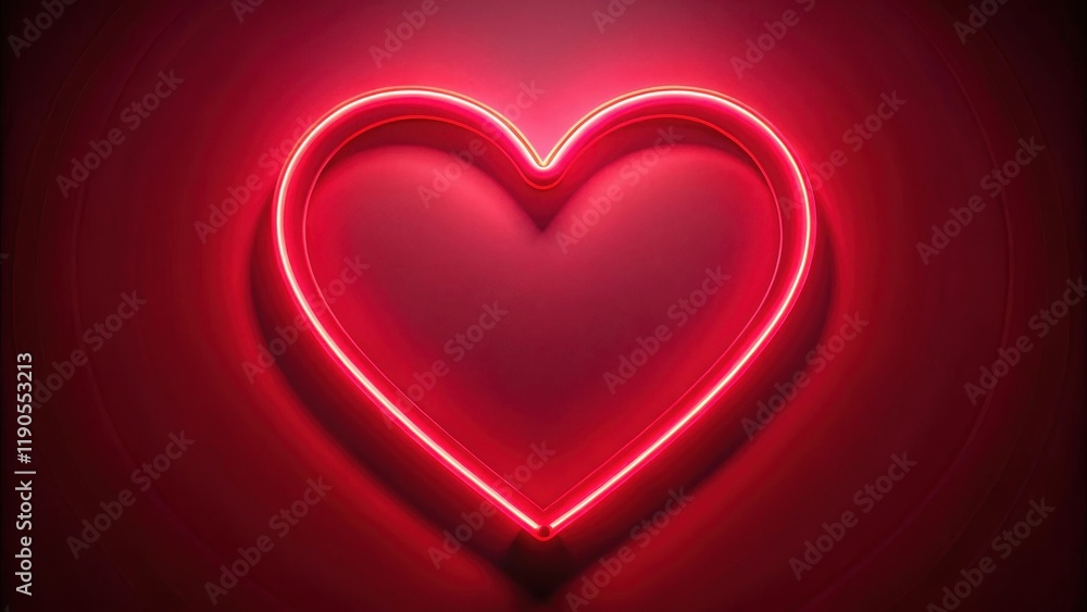 Glowing red neon heart-shaped background with intricate details and a subtle gradient effect , love, background, love Glowing red neon heart-shaped background with intricate details and a subtle gradient effect , love, background, love