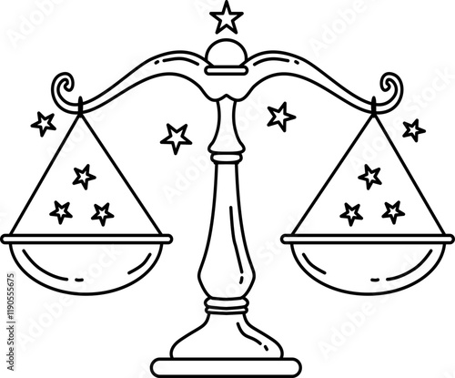 Libra zodiac doodle icon