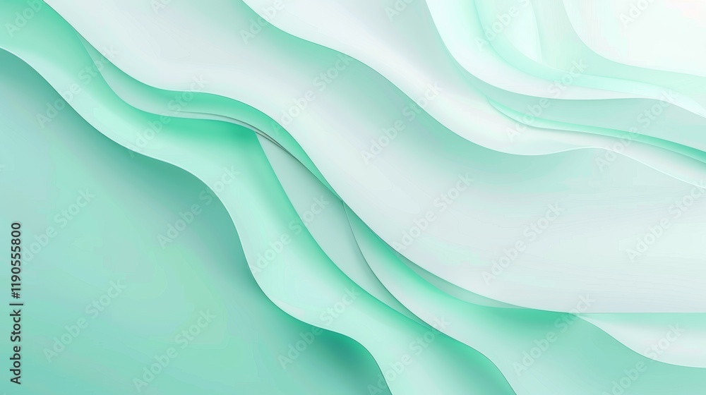 Obraz premium Abstract Mint Green Wave Wallpaper
