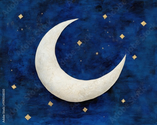 The crescent moon glowing in supernatural energy, vibrant constellations painting the cosmic tapestry photo