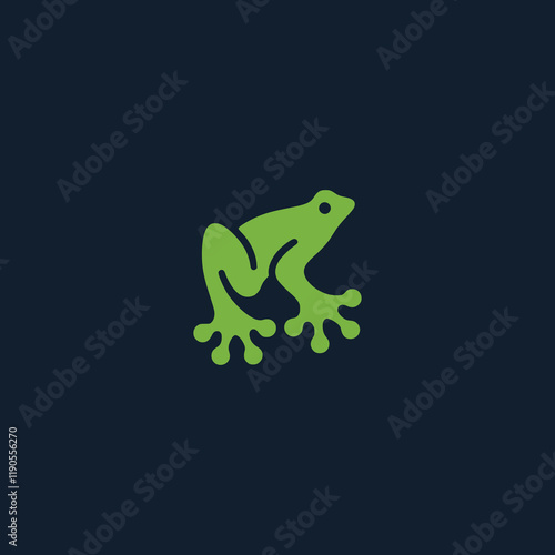 green frog creative agency business company logo vector illustration template design