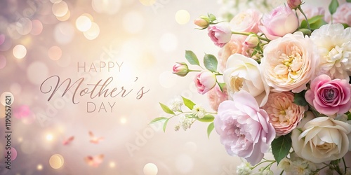 Elegant Abstract Floral Mother's Day Design, Text Overlay Ready
