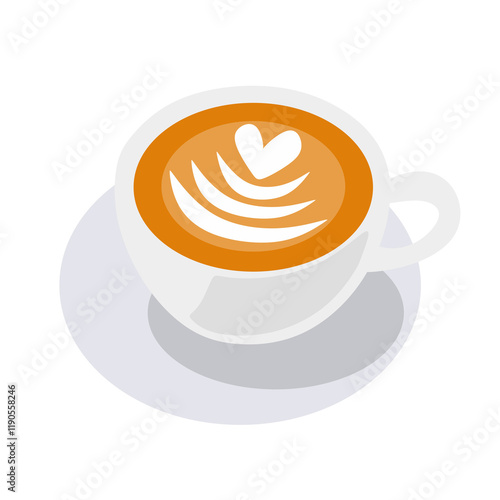 cup of coffee latte vector illustration