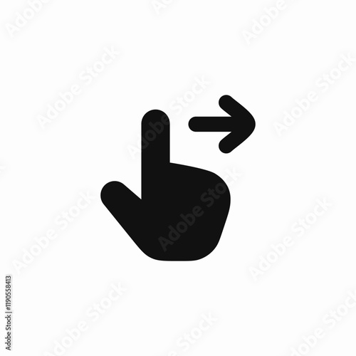 swipe right gesture icon vector sign