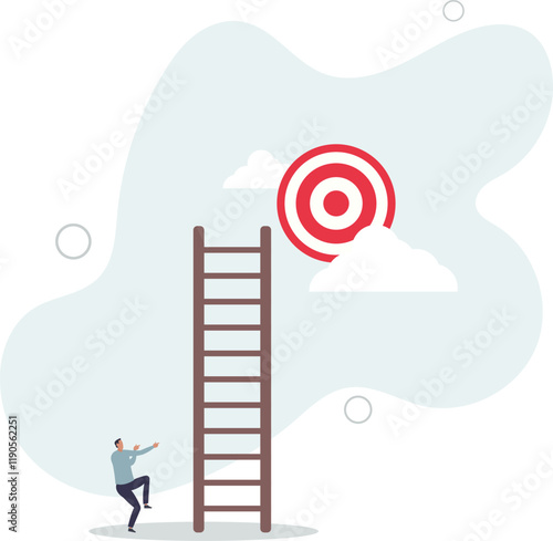 Mistake and error causing business problem and missing goal, disappointment or mission fail, hopeless on unreachable target concept.flat characters.