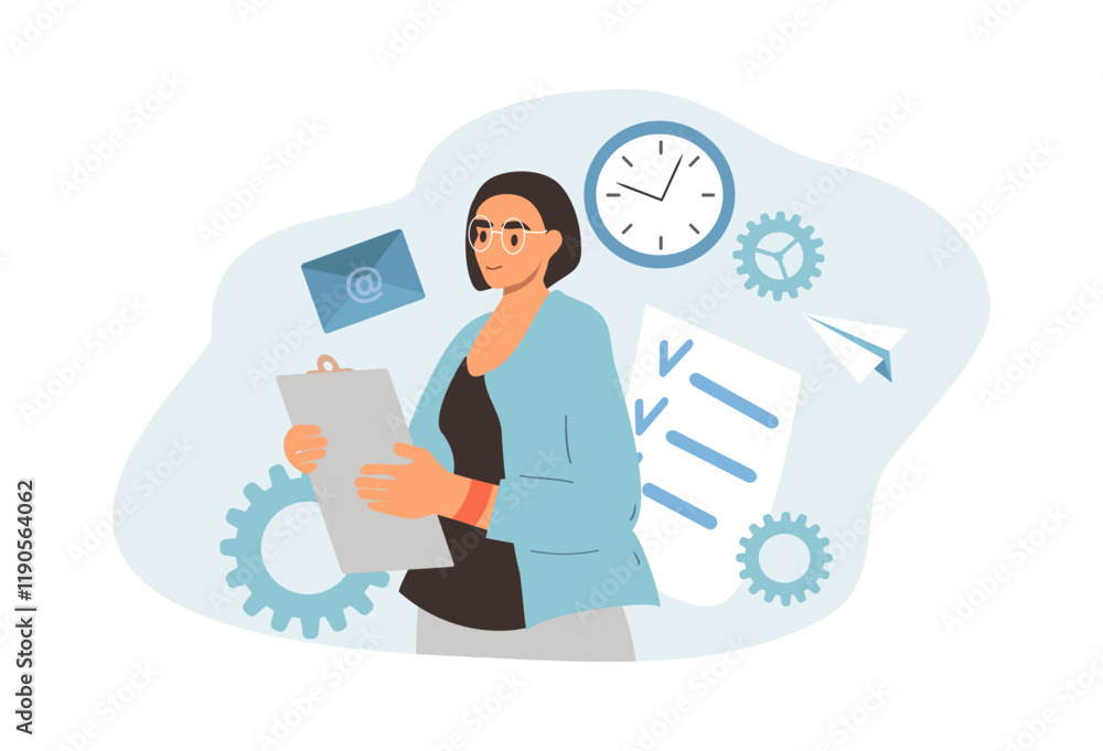 vector illustartion in flat style on the theme of management vector illustartion in flat style on the theme of management