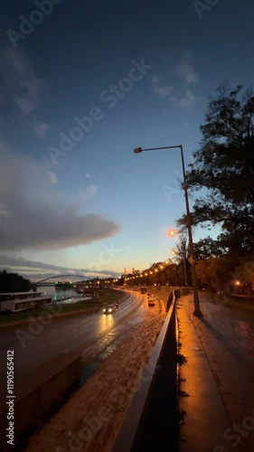 Video from a thunderstorm moving over the city 