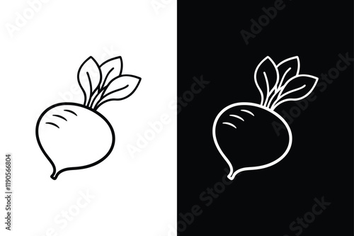 Radish icon vector on White Background ,Vector Art Illustration on white background.